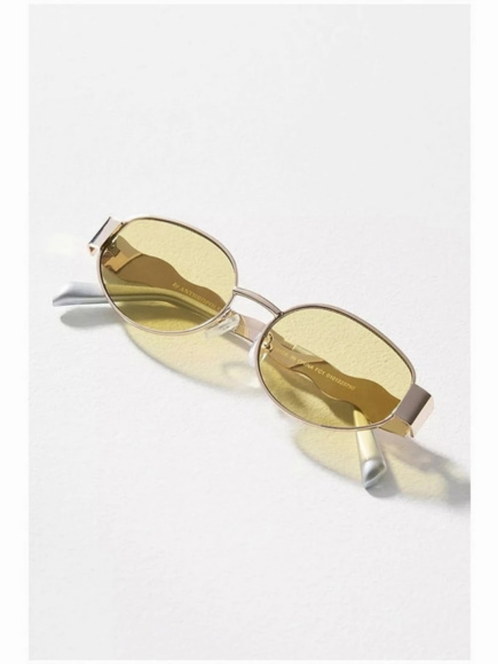 Anthropologie Anglo Swiggle-Arm Metal Sunglasses, NWT